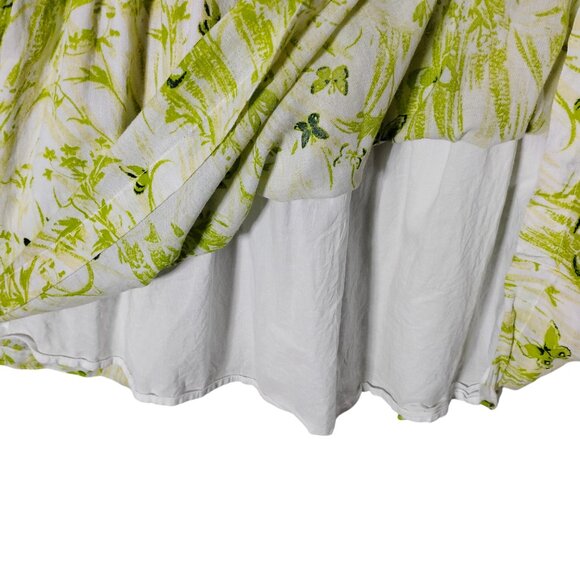 BP Nordstrom Sun Dress Size Small Light Green Floral Puffy Sleeves Pullover - Picture 6 of 8